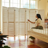 Room Dividers and Folding Privacy Screens, Wood Louvered Separators Divider Wall for Home Office