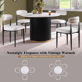 Maotifeys Modern Round Dining Table 46'' White Marble Dining Room Table for 4-6, Circle Faux Marble Top Kitchen Table with Black Gold Pedestal for Dining Room, Bistro, Breakfast (Table Only)
