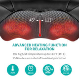 Neck and Back Massager with Soothing Heat, Electric Deep Tissue 3D Kneading Massage Pillow for Shoulder Nekteck
