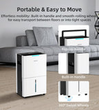 5000 Sq. Ft Dehumidifiers for Home and Basement, 52 Pint/Day Dehumidifier with Drain Hose, 3 Modes, 24H Timer, Auto Defrost, Child Lock, for Bedroom, Garage, RV, Large Room, Humid Summer, Rainy Season