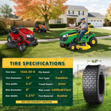 Wiltire 2 Pack 16x6.50-8 Lawn mower Tubeless Tire,16x6.5-8 Tire for Riding Mowers & Garden Tractors,Turf Tread,4 Ply