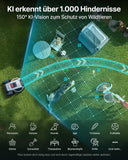 ANTHBOT M9 Set: Robotic Lawnmower Without Boundary Cable Including NetRTK & 4G Service (1 Year), Quick Installation Without RTK Base Station, NetRTK & Dual Vision, 900 m² (max. 1200 m²), 45% Incline