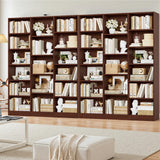 FACBOTALL Triple Wide Bookshelf, 6 Tier Large Bookshelf, Bookcase with 17 Open Display Shelves, 74'' Tall Bookcases and Bookshelves for Living Room, Home Office, Library, Cherry