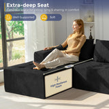 MAXYOYO Modular Sectional Sofa Couch, L Shaped Boneless Cloud Couch with Flexible Ottoman, Chenille Upholstered Living Room Comfy Sofa Chair for Living Room, No Assembly Required, Black