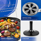 Electric Grill, Techwood Indoor/Outdoor Electric BBQ Grill, 1600W Portable Removable Stand Grill with Adjustable Heat & Drip Tray (Blue)