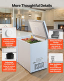 VEVOR Chest Freezer, 6.7 Cu.ft Compact Deep Freezer, Free Standing Top Open Door Chest Freezers with 2 Removable Baskets & Adjustable Thermostat - Energy Saving, Low Noise & Garage Ready, White