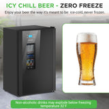 Nutrichef Beer Fridge 108 Can Capacity | Freestanding Beverage Refrigerator with Glass Door for Beer & Soda | Adjustable Temperature 21°F to 64°F | Adjustable Shelves | 19 x 17 x 33 IN | Black