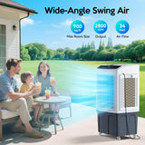 VAGKRI Evaporative Air Cooler Portable Swamp Cooler, Outdoor Air Conditioners 3-IN-1 Cooling Fan with Remote Control Water Self-filling, 24H Time, 3 Modes & Wind for Garden, Garage, Patio, Living Room