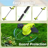 JAGROM 12-inch 20V Cordless String Trimmer with Fast Charger, 2 X 2.0Ah Battery Powered with Auto Line Feed