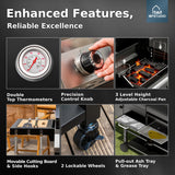MFSTUDIO Heavy Duty 3 Burner Gas and Charcoal Grill Combo w/Offset Smoker