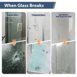 EASYWORC Frameless Shower Door, 55-60" W x 76" H Sliding Glass Shower Door, 1/4''(6mm) SGCC Tempered Glass with Explosion-Proof Film Nano Coating in Matte Black Finish