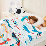 Wajade Airplane Blanket for Boys Soft Fleece Cute Aircraft Blanket for Couch Sofa Bedroom Fuzzy Flannel Blankets Birthday for Kids Boys 50"x60"