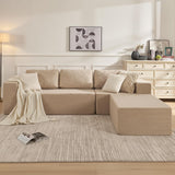 Furnify 106" Modular Sectional Couch Left/Right Facing Convertible, L-Shape Modern Teddy Sofa, Deep Seat Upholstered Foam Couch for Living Room Bedroom, No Assembly Required (Camel, Teddy Boucle)