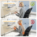 Under Desk Keyboard Tray, Pull-Out Drawer&Holder with C-Clamp 25.6"x11.8"
