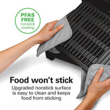 Hamilton Beach Electric Indoor Searing Grill with Adjustable Temperature Control to 450F, 118 sq. in. Surface Serves 6, PFAS-Free Removable Nonstick Grate, Stainless Steel (25360)