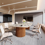 Tribesigns 6.56 ft Conference Table, Large Rectangle Meeting Seminar Table for 8-10 People Long Business Table