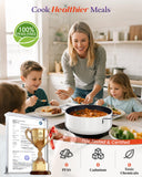 Nuwave Essential Series 5PC Ceramic Cookware Set PFAS-Free, G11 Duralon Blue Coating, Pots and Pans Set Non Stick, Diamond Scratch-Resistant