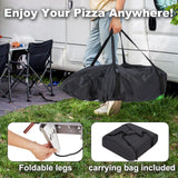 MELLCOM 20" Outdoor Gas Pizza Oven - Pull Out Handle & 360° Automatic Rotating Pizza Stone, Including Pizza Peel, Carry Bag