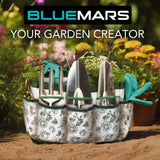 Gardening Hand Tool Kit 14PCS Heavy Duty Stainless Steel Garden Tool Set with Floral Garden Tote