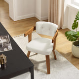 Art Leon Mid Century Modern Accent Chair 360° Swivel Desk Armchair White