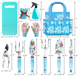 Womens Gardening Gifts Set - Floral Gardening Tools with Tote Bag - Gifts for Mom, Girlfriend or Women - Birthday, Christmas (Blue)