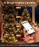 Ecoeve Christmas String Lights, 8 Modes Twinkle Fairy Lights Indoor Outdoor, Remote Control with Timer Function, 66FT 200 LED Warm Glow Hanging Twinkle Lights for Porch