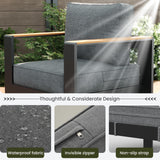 LayinSun 4 Piece Aluminum Outdoor Furniture Set with Fire Pit Table