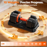 2026 Updated Adjustable Dumbbell Set of 2, 10-in-1 Weights Dumbbell Set with Storage Box, 50lbs/25lbs Adjustable Weights with Anti-slip Silicone Grip, Weight Set For Home Gym Suit both Men and Women