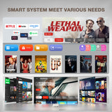 [Officially-Licensed App & Auto Focus]White Smart Mini Projector with WiFi and Bluetooth, XuanPad 4K Support Movie Projector, Portable Native 1080P Outdoor Projector with 360° Stand