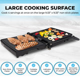 Courant Panini Press Gourmet Sandwich Maker, Super Slim Design with Foldable Handle, 4 Servings Grill with Non-Stick Plates, Opens 180° for Table Grill, Stainless Steel 1400 Watts