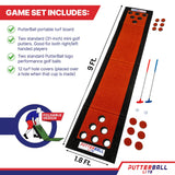 PutterBall Original Golf Putting Game Set – Backyard Putting Green Pong Style Golf Mat with 2 Putters, 2 Balls & Hole Covers - Red, 9ft