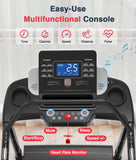 Redliro Walking Treadmill for Seniors Foldable - 400 Lb Capacity Senior Treadmill with Front & Long Handrails, 0%-2% Incline Home Recovery