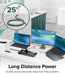 Plugable Surge Protector Power Strip with USB and 12 AC Outlets