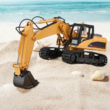 VEVOR Remote Control Excavator Toy 15 Channel 3 in 1 Remote Control Digger with Metal Shovel 1:14 Scale RC Excavator with Light & Sound Full Functional Construction Vehicles for Kids 2 Batteries