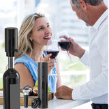 Electric Wine Set 4 | Automatic Wine Opener Dispenser Gift Set - Electric Corkscrew Opener & Auto Wine Dispenser | Ideal Housewarming Gifts and Cool Wine Gift (Black)