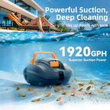 Coasteering Planet Edge Pool Vacuum for Above Ground Pool, 120-Min Runtime, Powerful Dual-Motor, Adjustable Cleaning Path, Cordless Robotic Pool Cleaner for Flat Pools Up to 850 Sq.ft, Deep Grey
