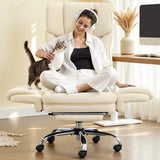 FelixKing Office Chair, Flip Armrests for Pets Criss Cross Legged, White