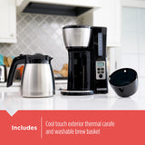 12 Cup Thermal Programmable Coffee Maker with Brew Strength and VORTEX Technology, Black/Steel BLACK+DECKER
