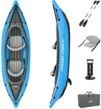 Bestway Hydro-Force 2-Person Cove Champion Inflatable Kayak Set | Includes Kayak, 2 Aluminum Paddles, Hand Pump, 2 Fins, and Carry Bag Bestway