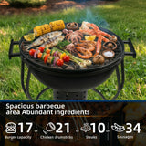 Portable Charcoal Grill with Built-In Thermometer, Adjustable Air Vent & Easy Cleanup, Portable BBQ Grill for Camping, Tailgating, Picnics and Small Backyard Cookouts, Easy-to-Carry Outdoor Grill