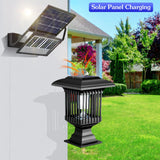Qualirey 2 Pcs Solar Bug Zapper Outdoor with Stake Waterproof Mosquito Killer Lamp Lantern with White and UV Light Portable Cordless Mosquito Insect Zapper for Patio, Backyard, Garden, Camping