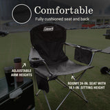 Coleman Portable Camping Chair with 4-Can Cooler, Cushioned Seat & Back with Side Pockets & Cup Holder, Carry Bag Included, Great for Camping, Tailgating, Firepits, Patio, & More