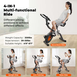 Exercise Bike Stationary Bike for Home Folding Exercise Bike with Arm Resistance Bands &Pulse Sensor LCD Monitor Recumbent Exercise Bikes for Home Workout BODIOO