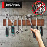 16 Inch Acacia Wood Magnetic Knife Holder Wooden Knife Rack and Magnet Strip for Knives and Metal Utensils Tool and Art Supply Organizer 15 Count