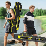yuzhiyuan Fishing Rod Case & Bag Triple-Layer - 1680D Oxford, Wire-Reinforced Anti-Deforming, Foldable Portable, Quick-Access Compartments, Fishing Gift for Men Anglers