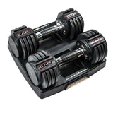 CAP 12.5 lb Pair ADJUSTABELL Adjustable Dumbbell with Contoured Full Rotation Handle, Honeycomb Design, Chrome