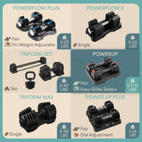 Lifepro Adjustable Dumbbells - 15Lb 25Lb 43Lb 55Lb 90Lb 6in1 Adjustable Weight, Compact Quick Dumbbells set/single for Full Body Exercise & Fitness Home Gym