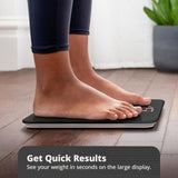 Greater Goods AccuCheck Digital Scale for Body Weight - Accurate Digital Bathroom Scale with High-Precision Sensors, Large Easy-to-Read Backlit Display, 400 lb Capacity, Auto Step-On (Black)