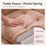 Teddy Fleece High Back Executive Office Chair with Flip Armrests (Brown)