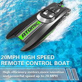 volantexrc Remote Control Boats for Pools and Lakes 20+MPH AtomicXS High Speed RC Boat for Adults Toy Boat Gifts with 2 Batteries & Reverse Function (795-5 Black)